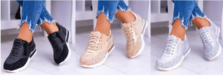 Moderne dames sneaker met speels patroon en dempende zool – Vistana BoldLine - Glamorix
