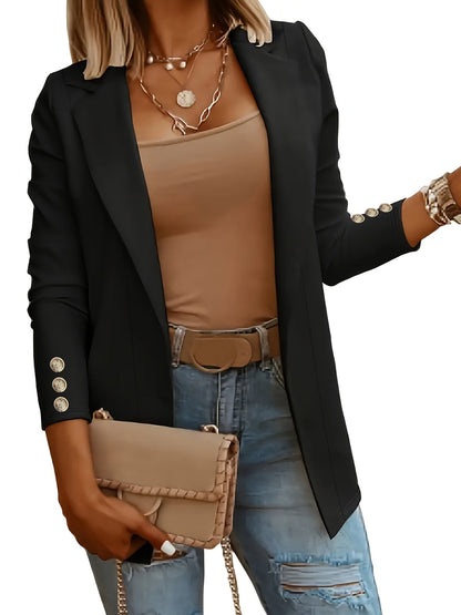 Stijlvolle Damesblazer met Verstelbare Mouwen voor Professionele Kleding – LIA LUXE - Glamorix