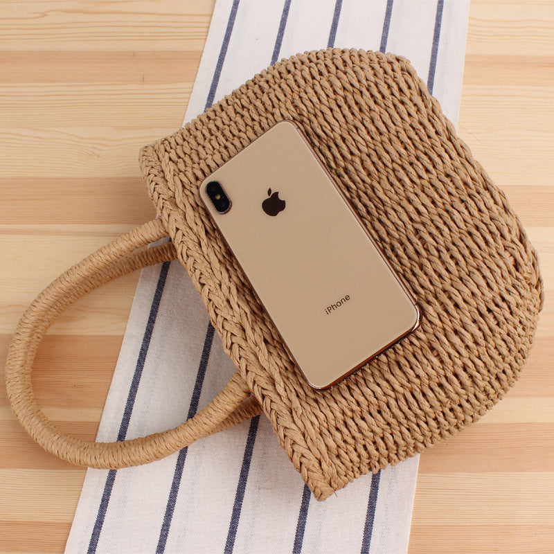 Handgemaakte stro tas met boho charme – Seravéa ShoreGlow - Glamorix