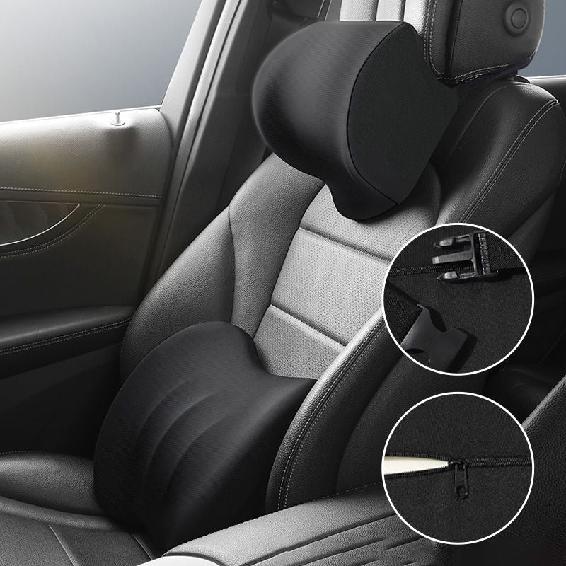 Comfortabel autokussen set voor nek en onderrug – ErgoDrive - Glamorix