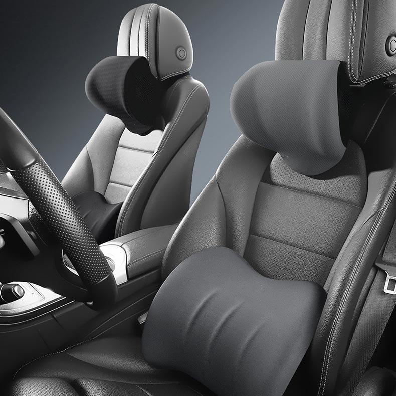 Comfortabel autokussen set voor nek en onderrug – ErgoDrive - Glamorix