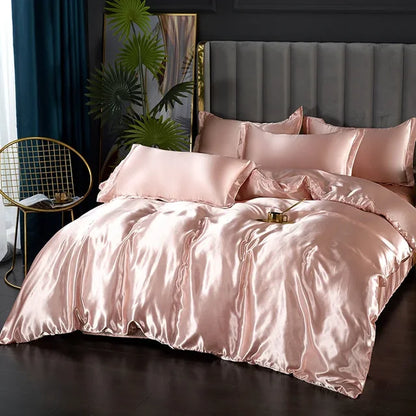 Luxe 4-Delige Zijde Satijnen Beddengoed Set – SilkLuxe