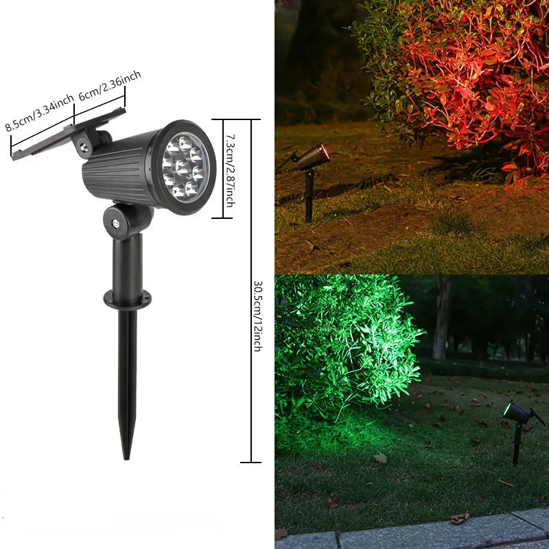 Zon-gevoede LED tuinschijnwerper met 9 kleuren – SOLARLUX GARDEN SPOT - Glamorix