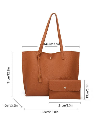 Ruime schoudertas met kwastjes voor dames – Melora GrandeTote - Glamorix