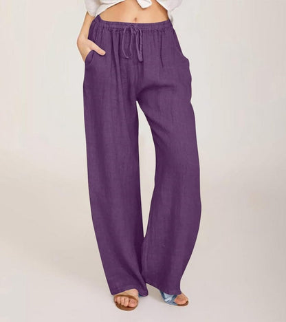 Luchtige damesbroek met hoge taille en rechte pijpen – LIVANA AIRFLOW - Glamorix