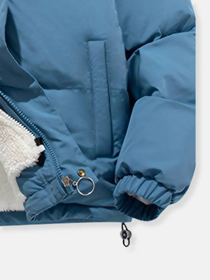 Dames winterjas met gewatteerde voering en hoge kraag, warme isolatie en moderne ritssluiting voor dames – VESTO - Glamorix