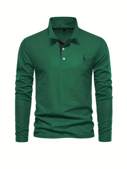 AXEL – Lange mouwen poloshirt met contrasterende afwerking voor een moderne en verfijnde look