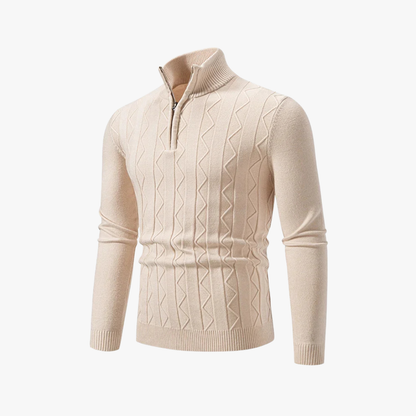 NOLAN - Gebreide half-zip trui voor heren