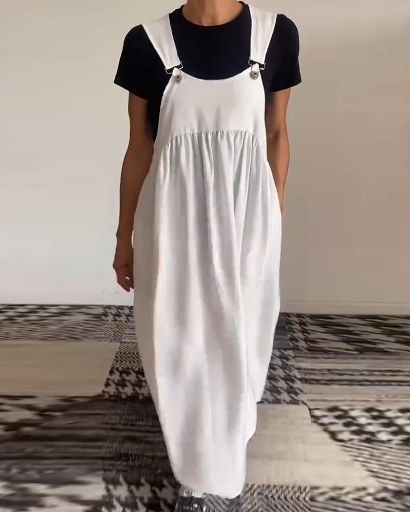 Zomerse Damesjurk met Brede Bandjes en Vloeiende Pasvorm – LUNA ELEGANTE - Glamorix