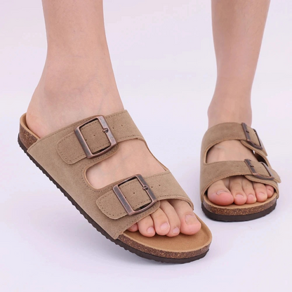 Dames kurk sandalen met verstelbare bandjes – LYNNE CORK - Glamorix