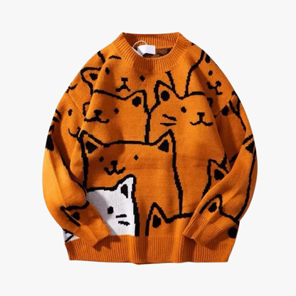 Oversized trui met kattendesign en zachte pasvorm – NOVAWEAR - Glamorix