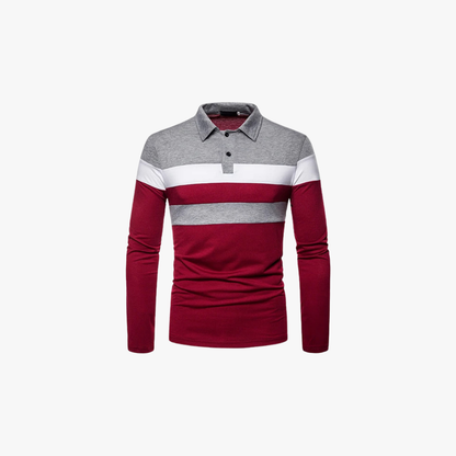 Eliab | Gestreept poloshirt met lange mouwen - Glamorix