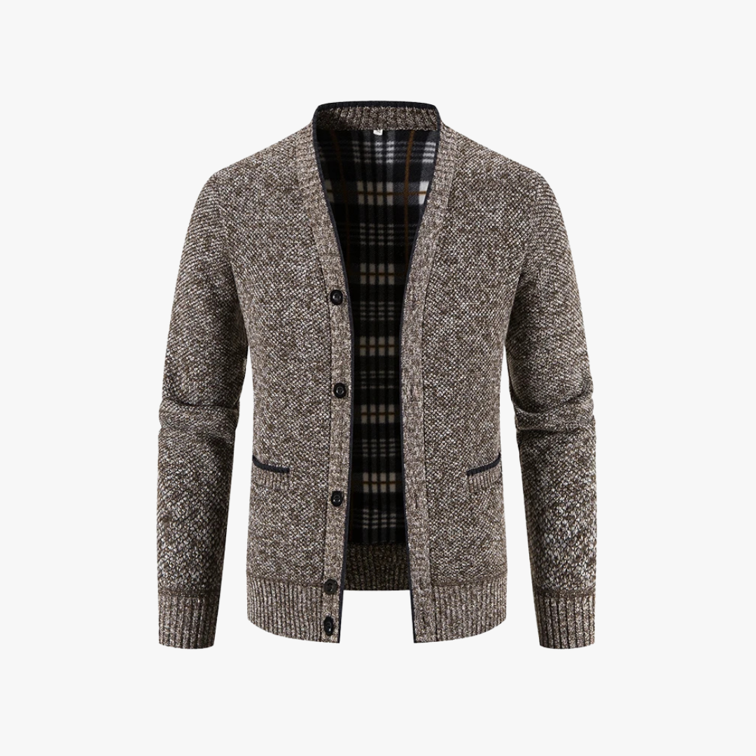 ELIOT - Gebreid vest met geruite voering voor heren