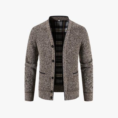ELIOT - Gebreid vest met geruite voering voor heren