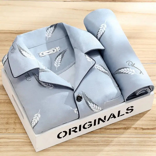 Marcos | Pyjama set met overhemd en knoopsluiting - Glamorix