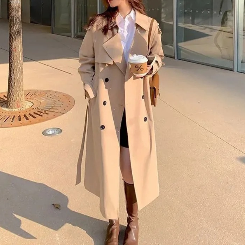 FELICIA - Oversized trenchcoat voor dames met dubbele knopen en relaxte pasvorm
