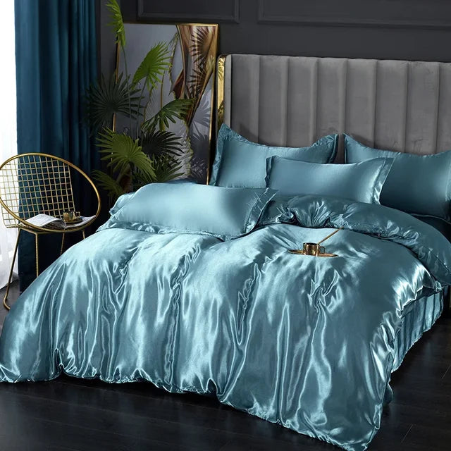 Luxe 4-Delige Zijde Satijnen Beddengoed Set – SilkLuxe