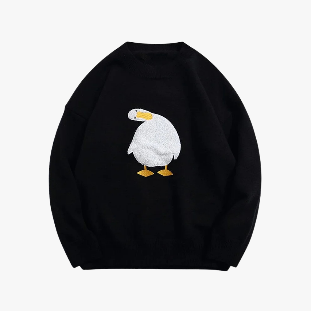 Oversized heren trui met speels eendendesign – QUARVEN - Glamorix