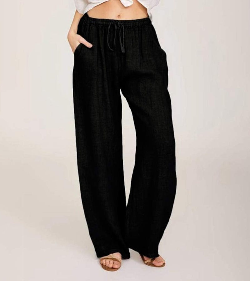 Luchtige damesbroek met hoge taille en rechte pijpen – LIVANA AIRFLOW - Glamorix