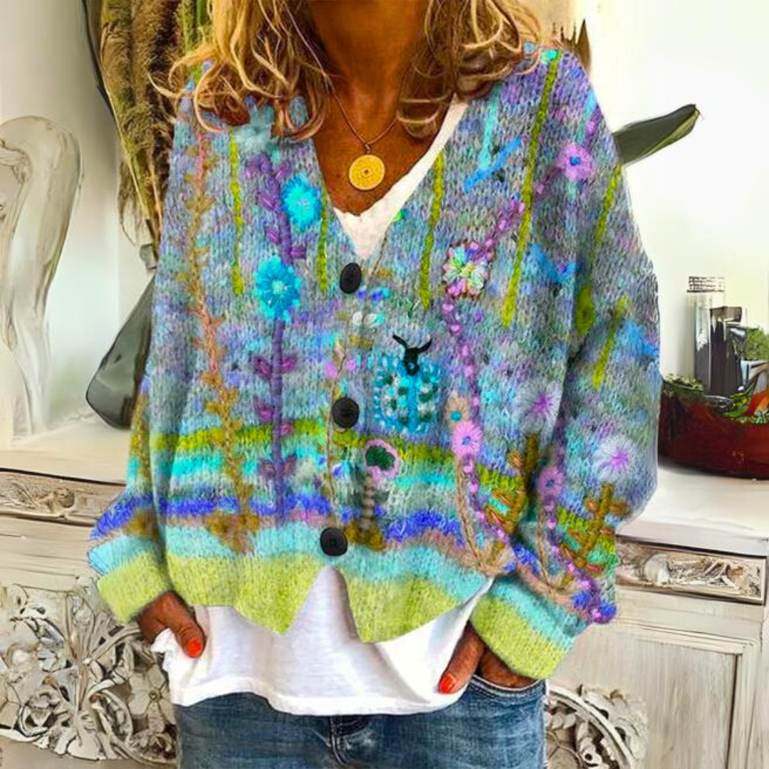 Luxe zachte katoenen trui met bohemian flair – LUMARIA