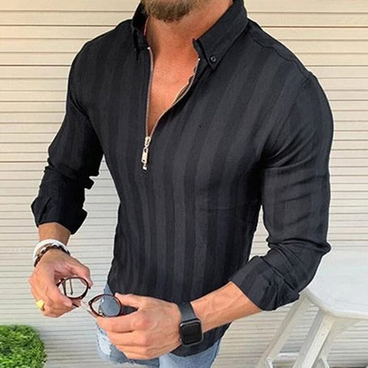 Liam - Half-zip herenshirt met lange mouwen voor een stijlvolle uitstraling