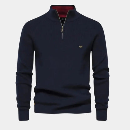 Herensweater met kwartrits en sportieve uitstraling – JORVAN - Glamorix