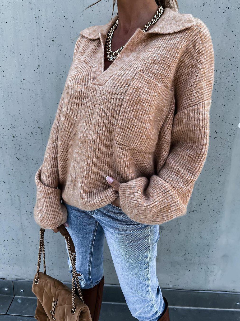 TRENDLOUNGE - Trendbewuste Oversized Pullover met Zakken