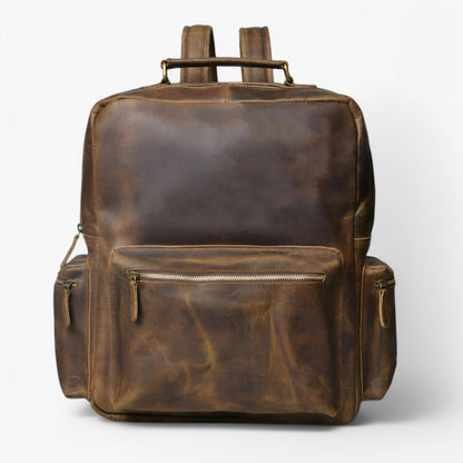 Stoere rugzak van buffelleer voor werk en avontuur – RawEdge Nomad - Glamorix