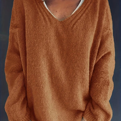 NOVA - Oversized trui met V-hals voor een elegante en comfortabele look
