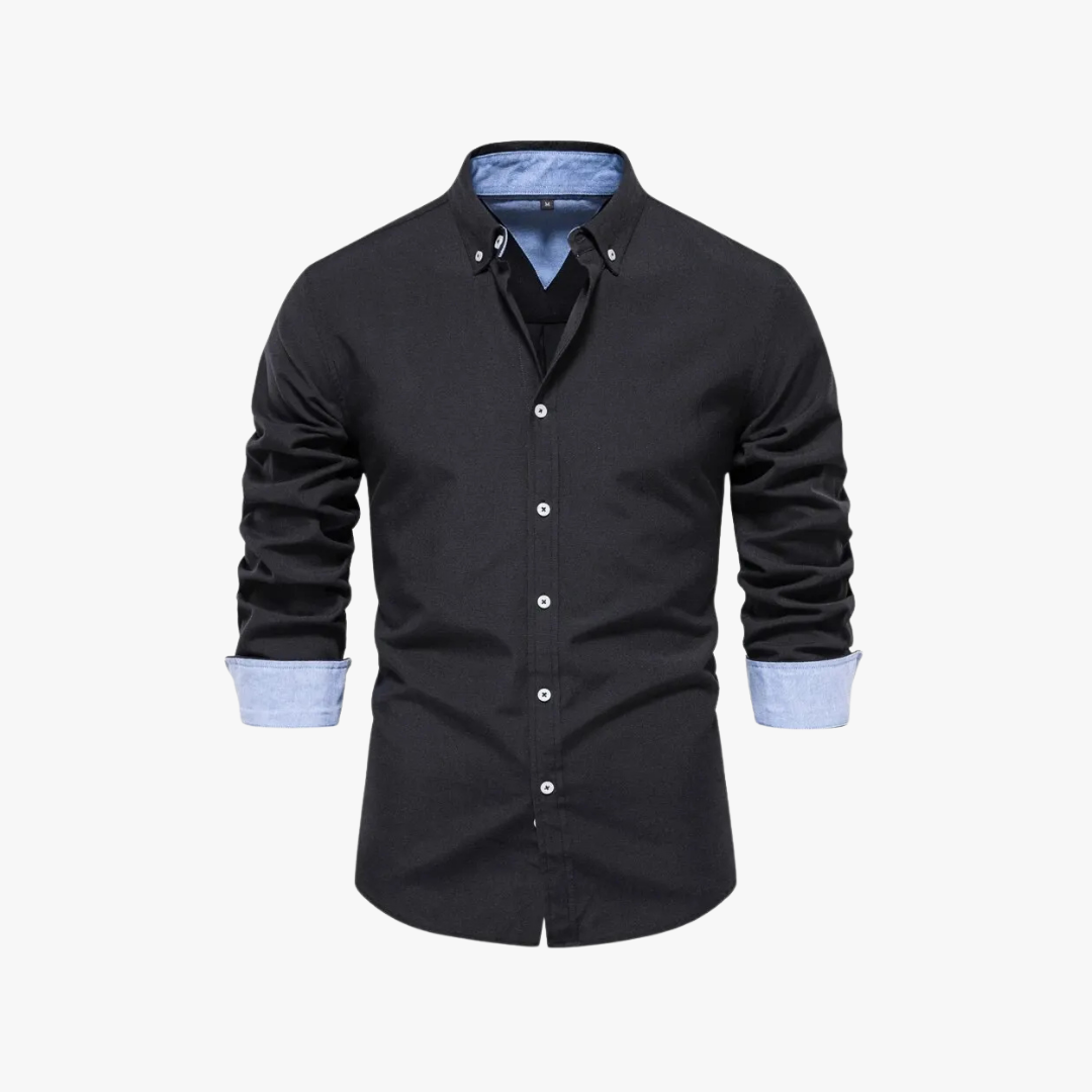 Quillon slim fit overhemd met knoopsluiting voor heren – ZE - Glamorix
