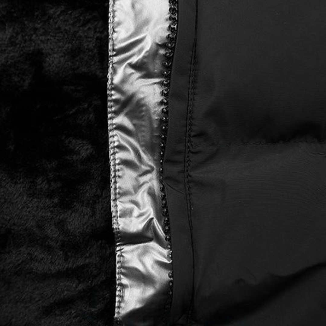 Waterdichte winterjas met lange slanke pasvorm en imitatiebont kraag geschikt voor dames – AURION - Glamorix