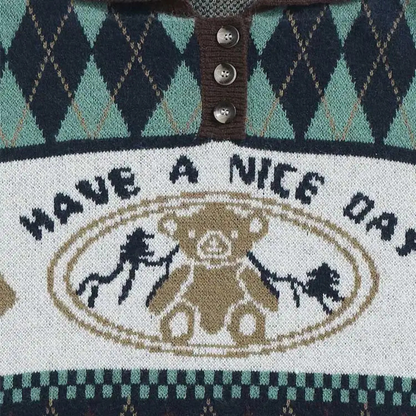 Victorien | Vintage gebreide trui met patroon - Glamorix