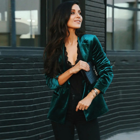 ARLET - Blazer de terciopelo para mujer, perfecto para ocasiones festivas - Glamorix