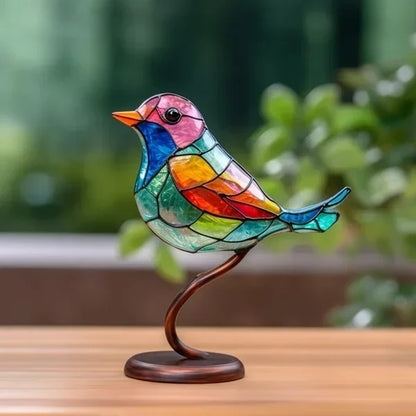 EleganBird – Luxe Gekleurde Glazen Vogelbeeldjes