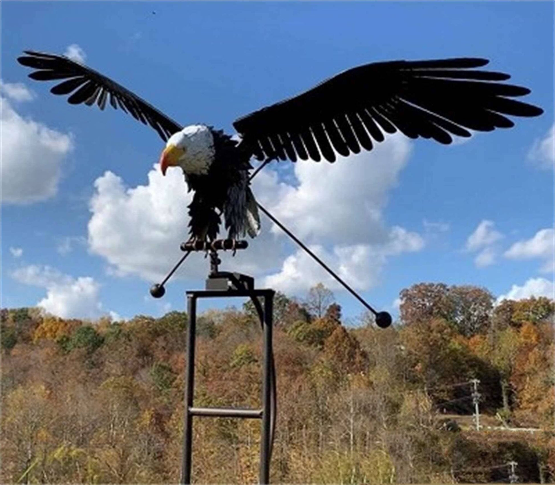 Metalen windmolen tuinornament met draaiende vleugels – AEROVIA GardenSpin - Glamorix
