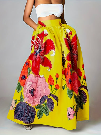 Maxi Rok met Bloemenprint voor Een Elegante Zomerlook – Agata - Glamorix