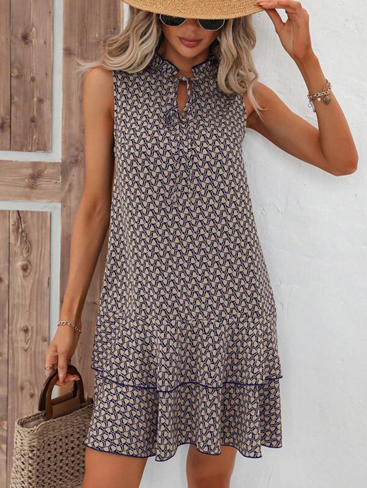 Elegante dames midi-jurk met print en vrouwelijke pasvorm – MAYLIA BLOOM - Glamorix