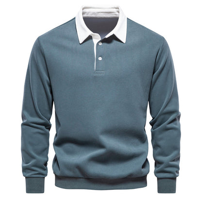 BRADEN – Poloshirt met lange mouwen en contrasterende kraag voor een klassieke en verfijnde look