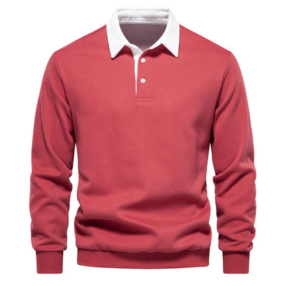 BRADEN – Poloshirt met lange mouwen en contrasterende kraag voor een klassieke en verfijnde look