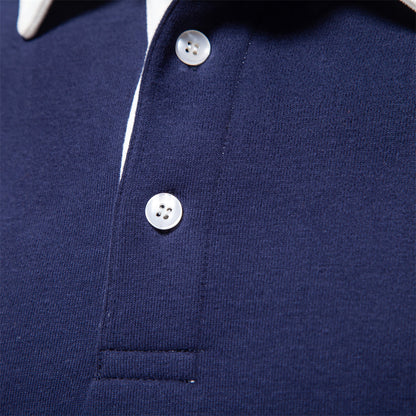 BRADEN – Poloshirt met lange mouwen en contrasterende kraag voor een klassieke en verfijnde look