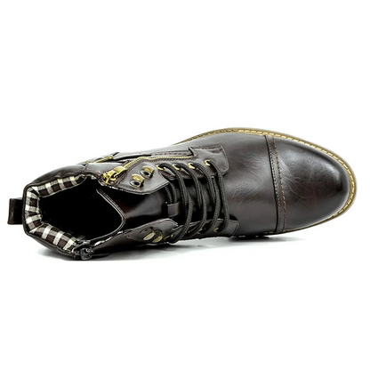 HUDSON - Heren veterlaarzen met zijrits en robuuste uitstraling