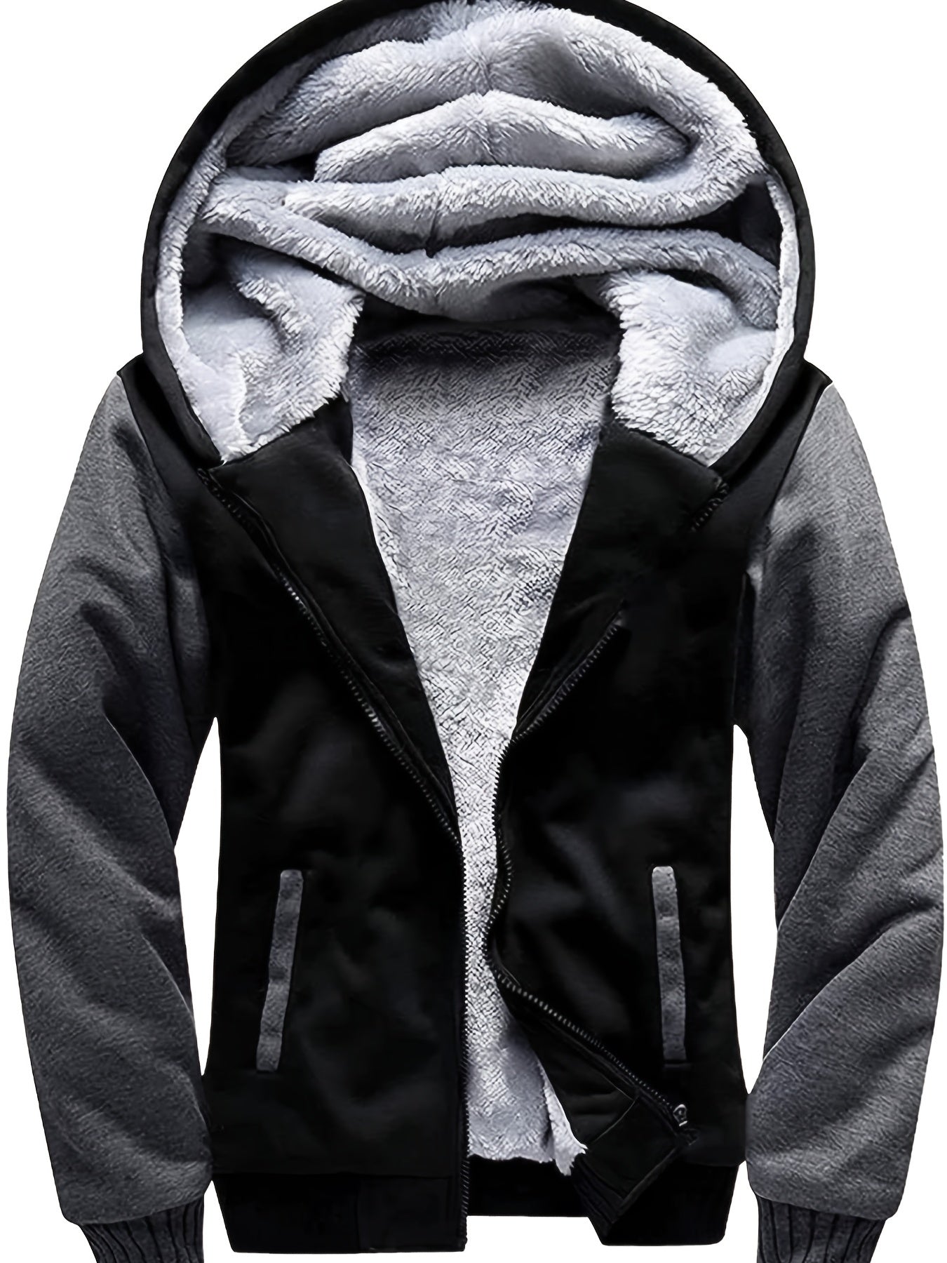 JOSH - Sherpa gevoerde kinder fleece jack met capuchon en ritssluiting