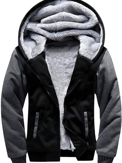 JOSH - Sherpa gevoerde kinder fleece jack met capuchon en ritssluiting