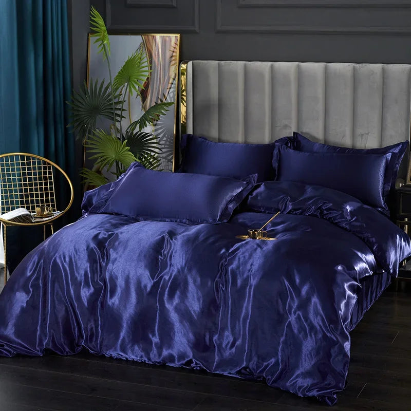 Luxe 4-Delige Zijde Satijnen Beddengoed Set – SilkLuxe