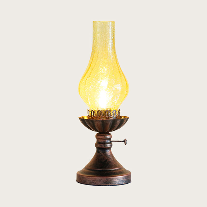 CRAYLUX - Retro nachtlamp met Craykle glazen lampenkap
