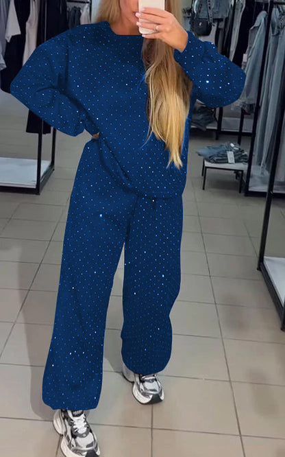 LUXE - Sprankelende casual lounge set met pailletten details