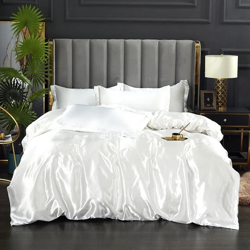 Luxe 4-Delige Zijde Satijnen Beddengoed Set – SilkLuxe