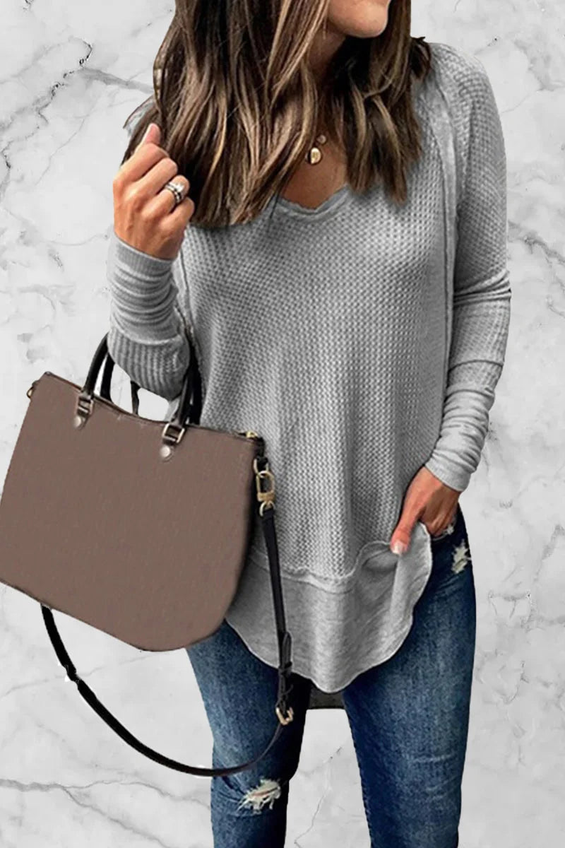 V-COMFY - Comfortabele Effen Pullover met V-Hals
