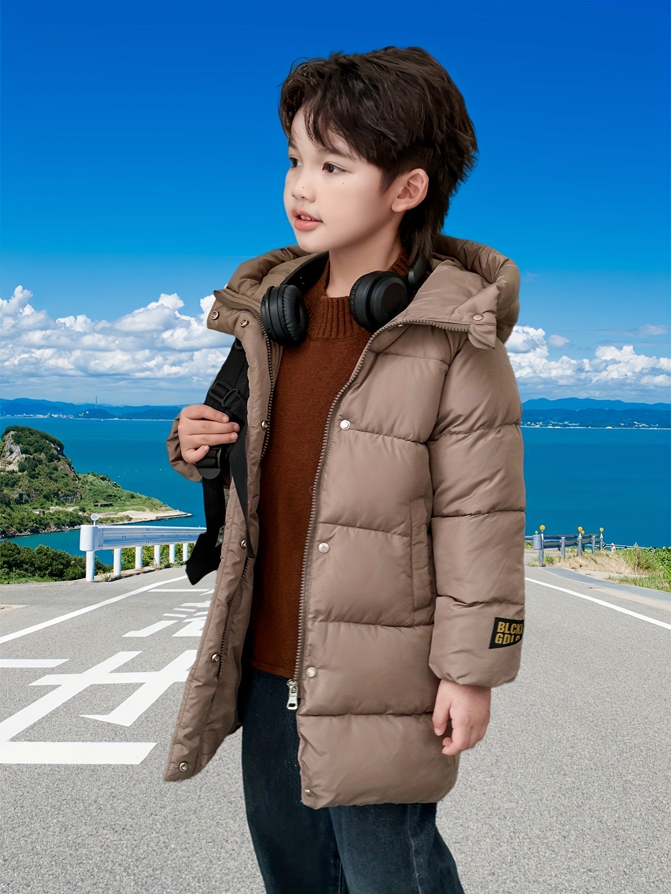 ALEX - Halflange winterjas met rits voor jongens en meisjes