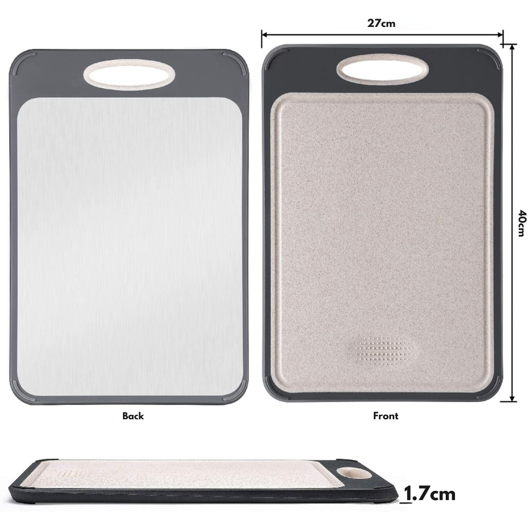 Hygiënische dubbele snijplank met antislip en opvanggroeven – CLEANCUT DUO - Glamorix